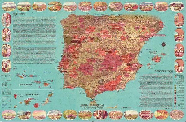 Wine Map of Spain and Portugal, The World's Largest Vineyard